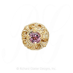 GS109 PT - 14 Karat Gold Pink Tourmaline Slide 